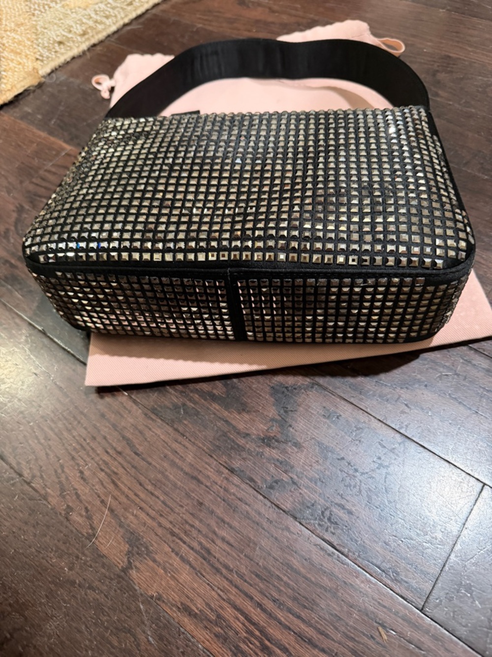 Stuart Weitzman: Black Studded Shoulder Bag - Picture 5 of 10
